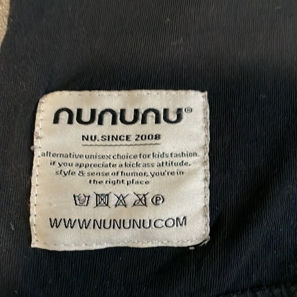 Nununu black and white /long sleeve shirt 3-4 toddler/distressed - Picture 4 of 5